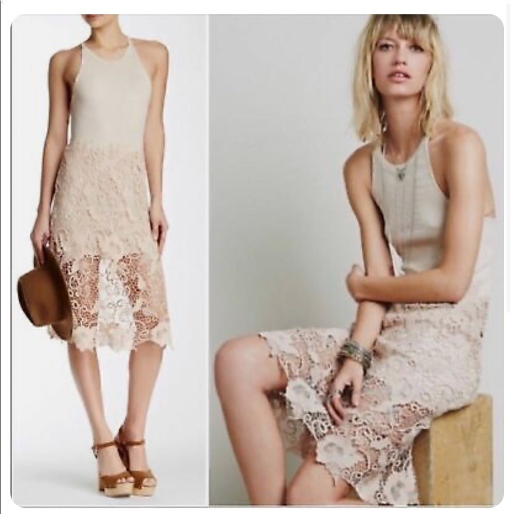 Free People Nora Lace Tank Dress size small